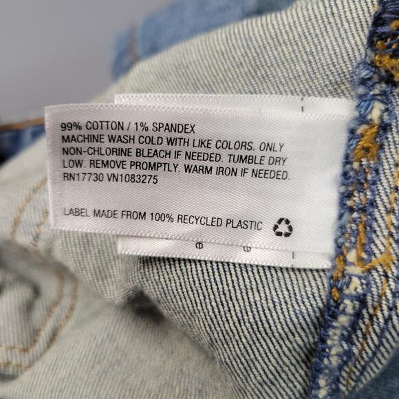 Isabel Maternity Shorts Womens 12 Blue Denim Midi Short Stretch Panel Fair Trade - Picture 10 of 13